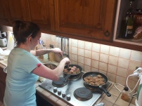 Pan frying the Frikadeller