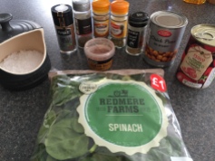 Ingredients for Chana Saag