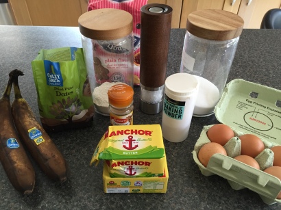 Ingredients for Date & Banana loaf