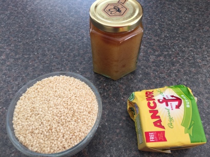 Ingredients for Meni-meniyong (Sesame seed sticks)