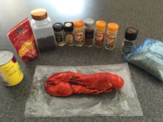 Ingredients for Lobster with coconut curry dip