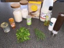 Ingredients for Khubzah bil Ashab (Libyan Herb Bread