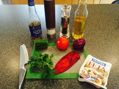 Ingredients for Shopska salad