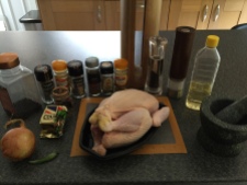 Ingredients for Chicken Mandi (slow cooked spiced chicken over rice)