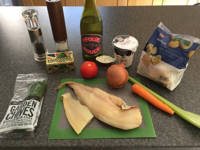 Ingredients for Plokkfiskur (fish stew)