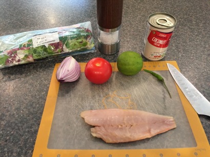 Ingredients for Kokoda (raw fish salad)
