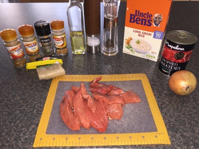 Ingredients for Skoudehkaris (spiced lamb stew)