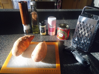Ingredients for Liberian Sweet potato pone
