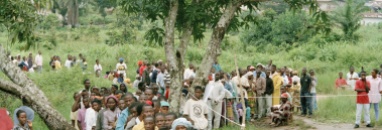 Liberians queueing to vote in the presidential elections
